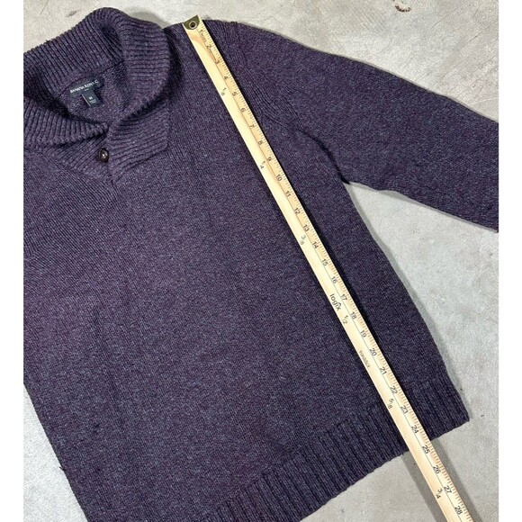 Banana Republic Shawl Collar Sweater Mens Cotton Wool Blend Fisherman Medium - Picture 7 of 8